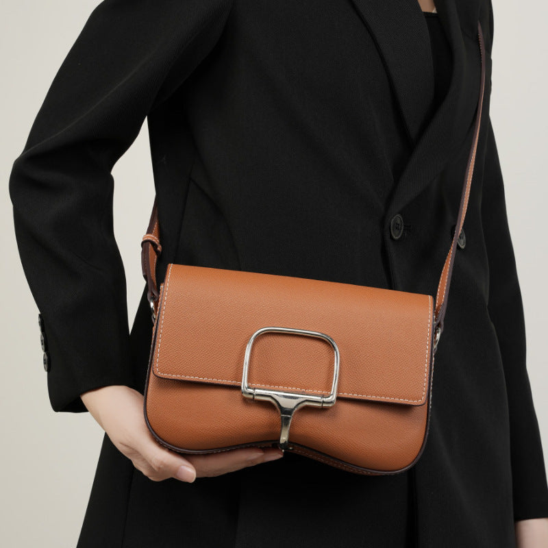 leather palm print shoulder messenger bag