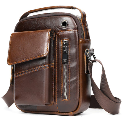 mens business minimalist leather crossbody bag