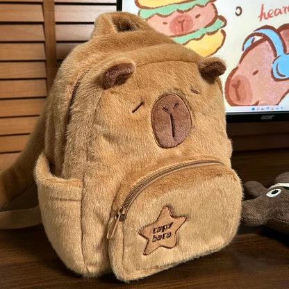 capybara plush large capacity cute little backpack