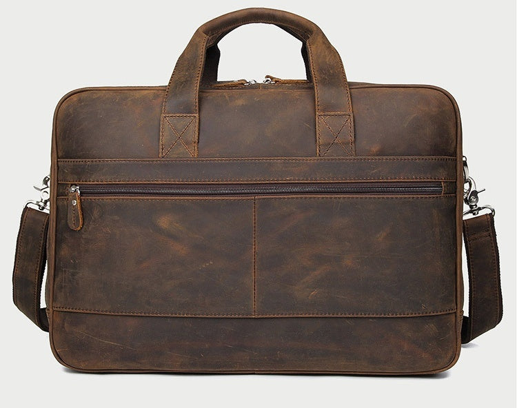 mens crazy horse leather business bag