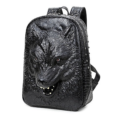 3d wolf head student backpack korean edition bags shoulder bags for men and women