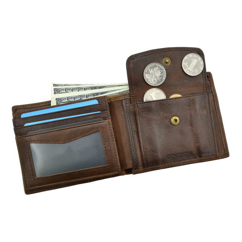 vintage mens wallet with coin pocket