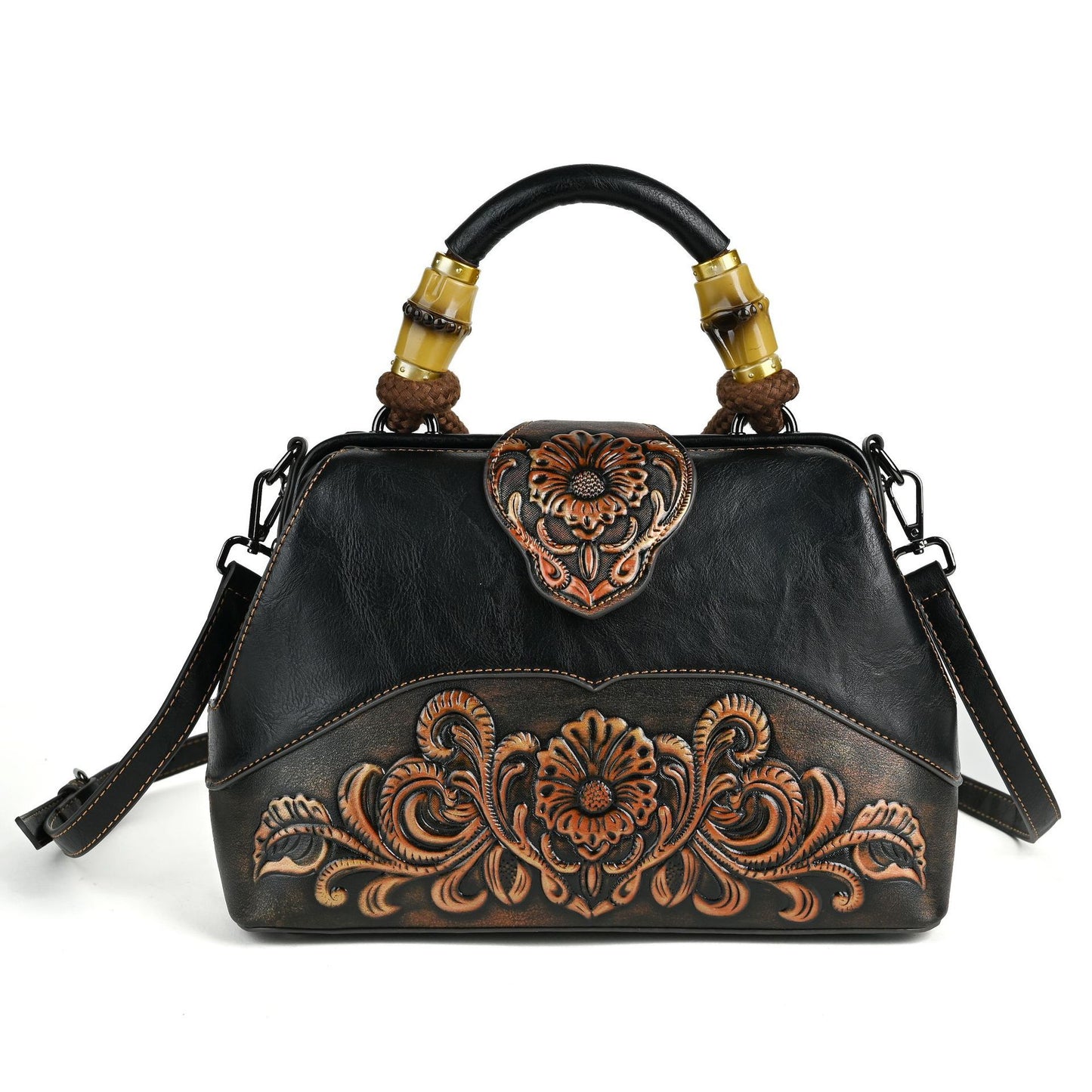 retro embossing hand rub color handbag crossbody clip bag