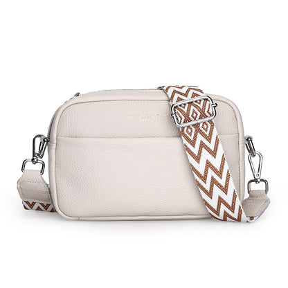 fashion simple shoulder messenger bag top layer cowhide small square bag