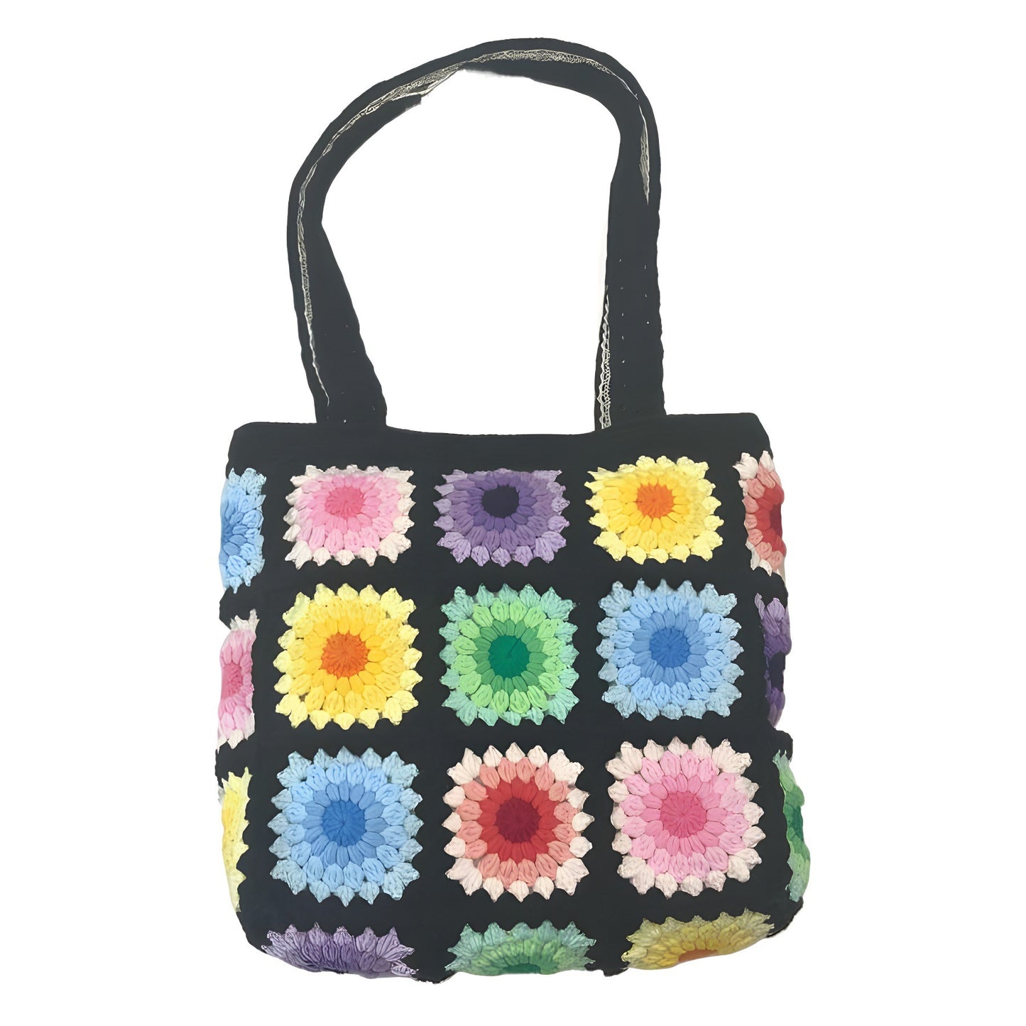 New Wool Crocheted Creative Hand Weaving Three-dimensional Flower Shoulder Bag