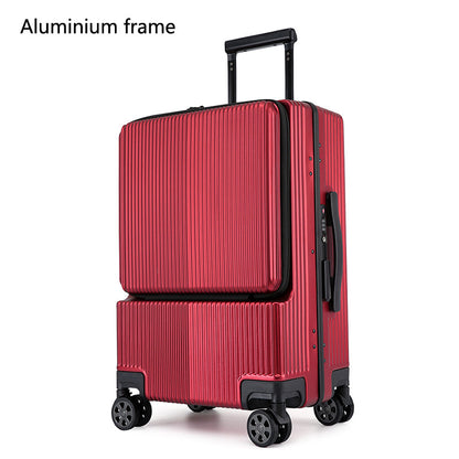 business front opening luggage trolley case rechargeable