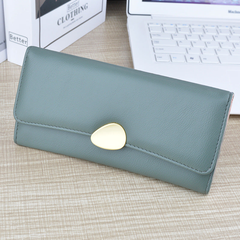 womens long wallet soft leather wallet multi card slot card holder retro fashion minimalism large capacity handbag