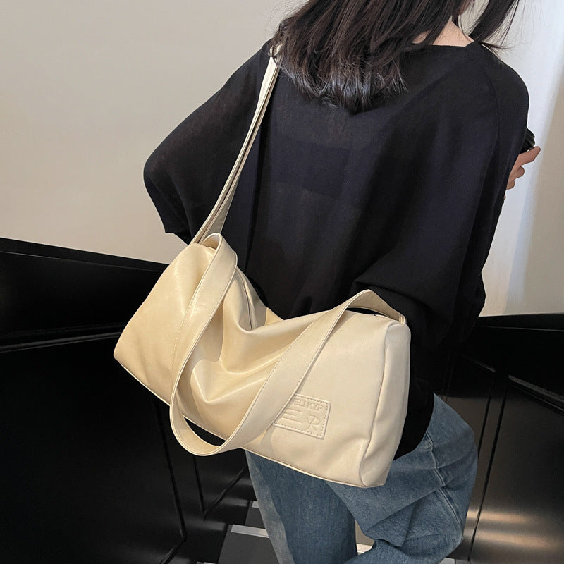 womens soft surface trendy textured one shoulder bag large capacity