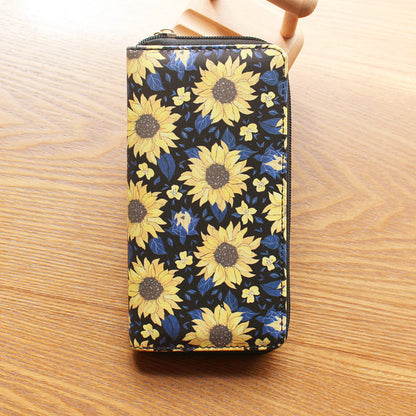 womens wallet sunflower print