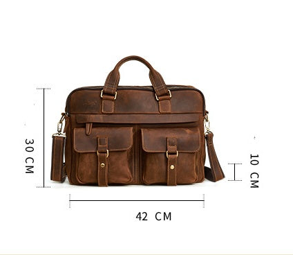 genuine mens bags retro mens business bags briefcase cowhide oblique bag 15 6 inch laptop bag