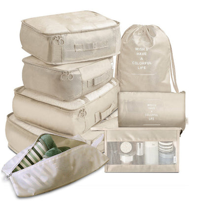 storage bag travel suitcase clothing arrangement eight piece set storage bag separation