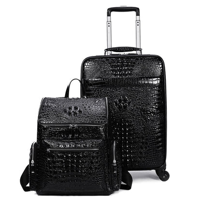 genuine leather crocodile pattern suitcase mens top layer cowhide