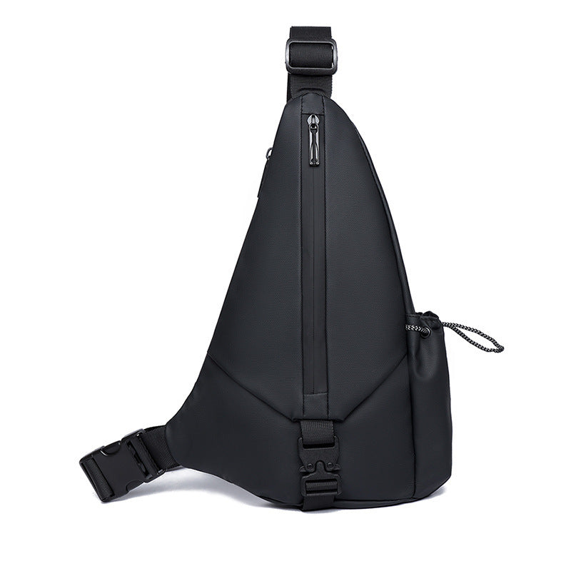 derm mens crossbody motorcycle chest bag triangle sunday bag