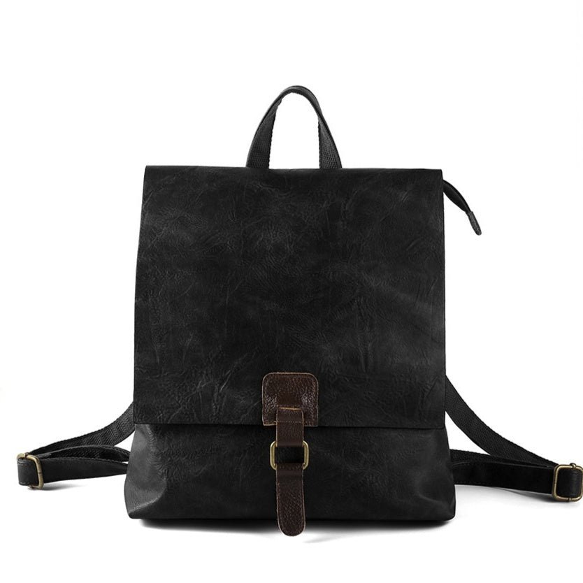 retro large capacity multifunctional leather backpackage