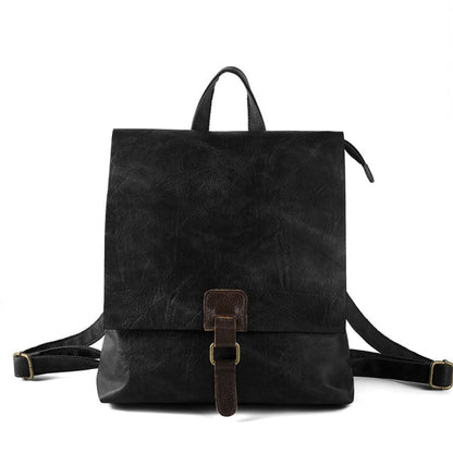retro large capacity multifunctional leather backpackage