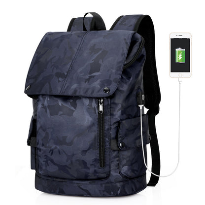 casual backpack male retro simple student schoolbag