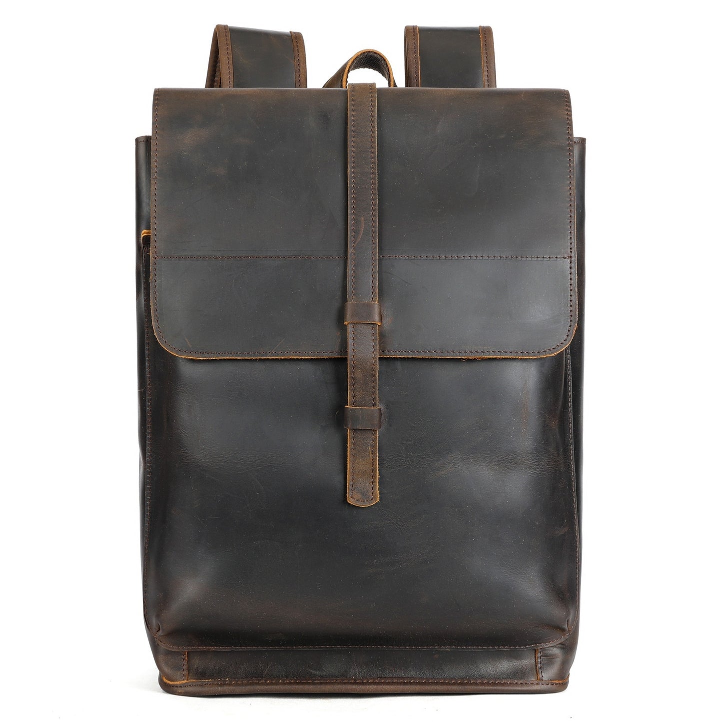 leather horse leather outdoor bag large capacity leisure laptop travel backpack