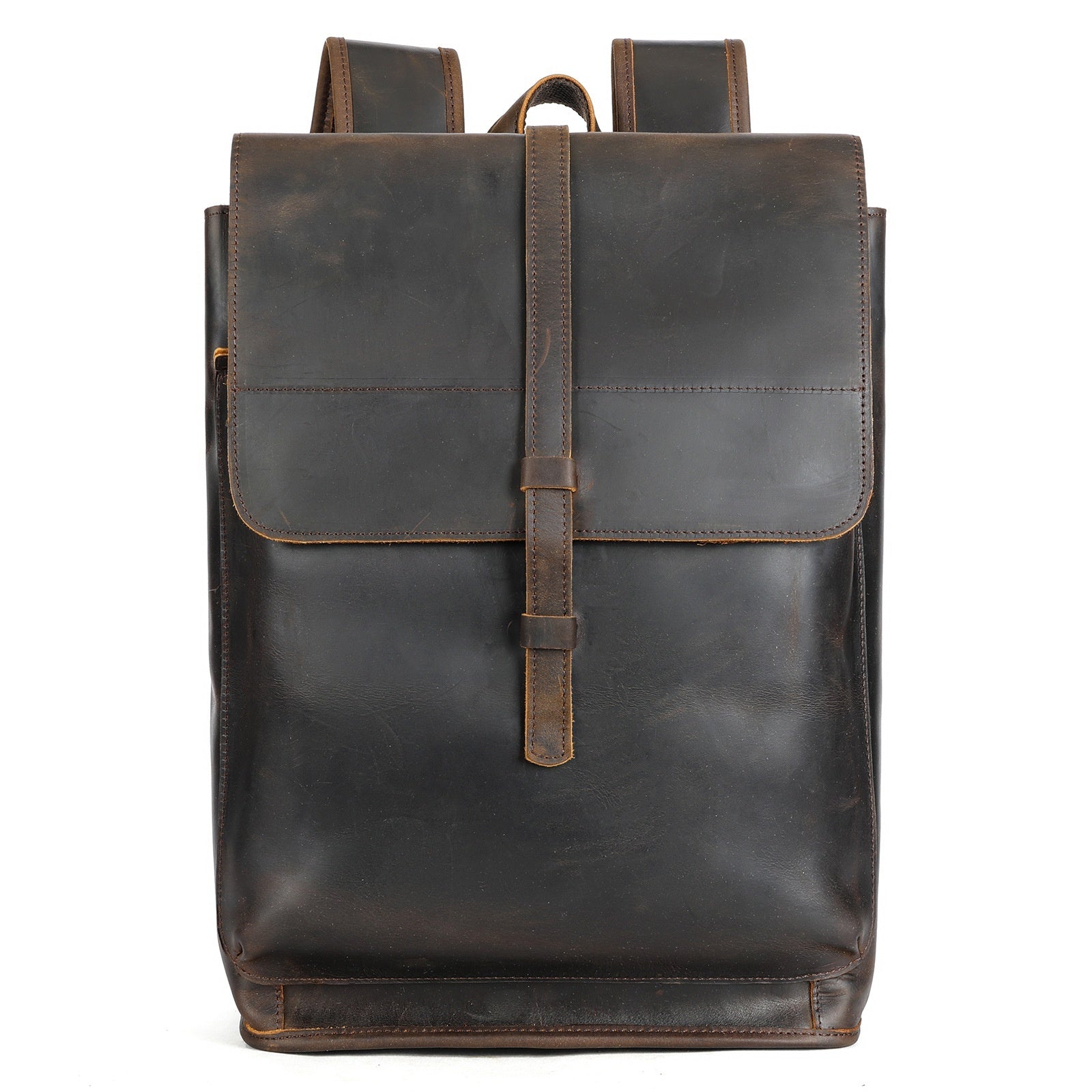 leather horse leather outdoor bag large capacity leisure laptop travel backpack