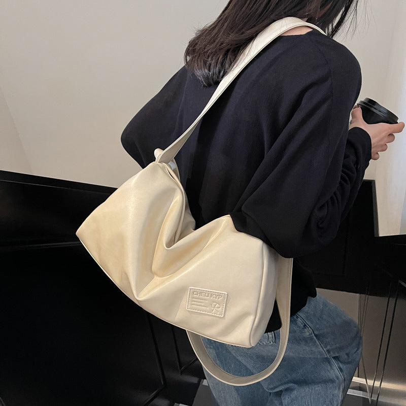 womens soft surface trendy textured one shoulder bag large capacity