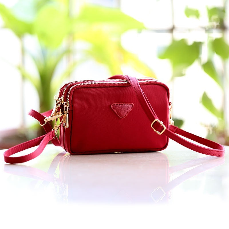 triple zipper mini square bag