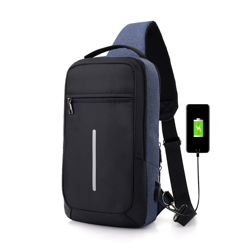 anti theft usb charging chest bag with you