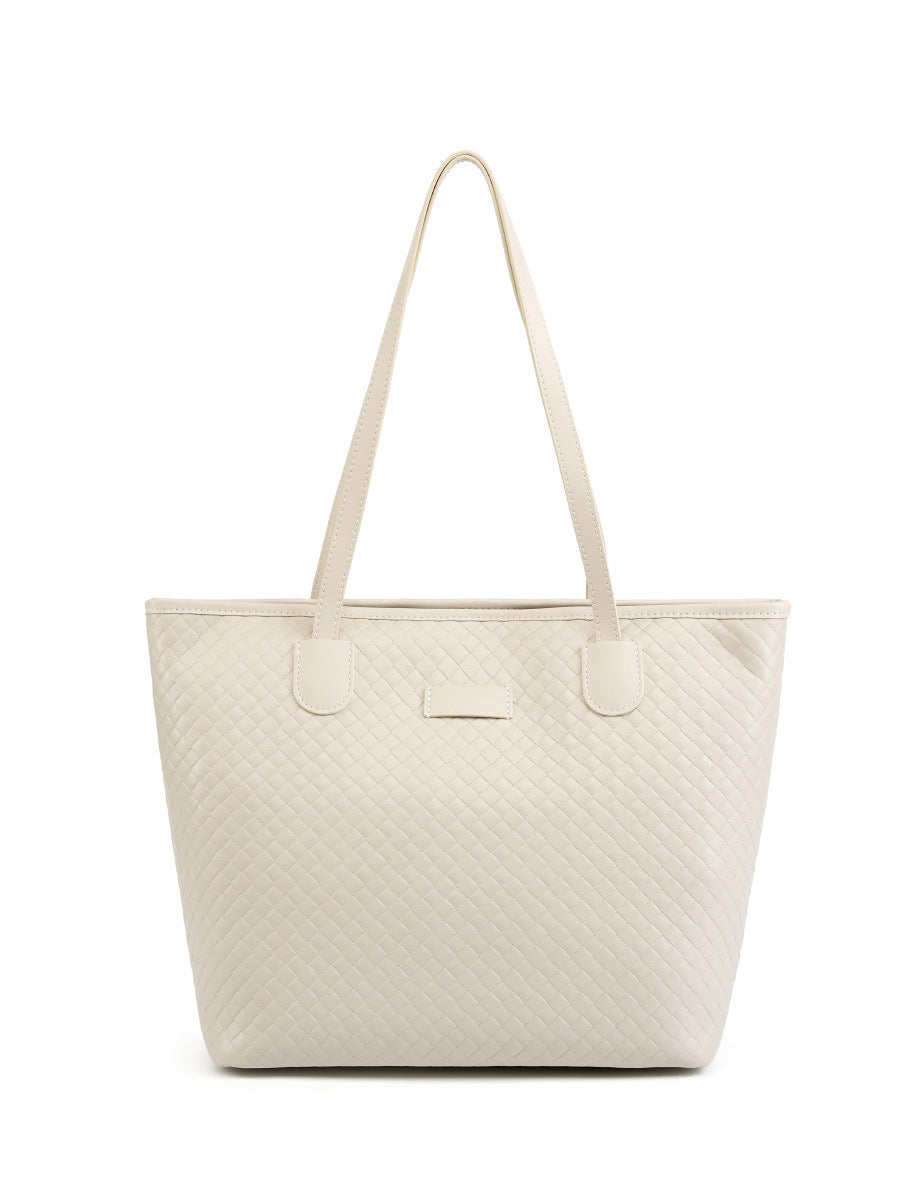 Genuine Leather All-match One-shoulder Knitted Women's Bag