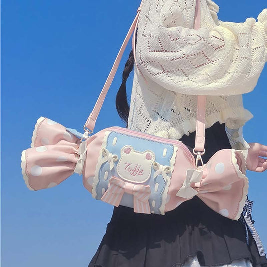 embroidered cute portable shoulder messenger bag