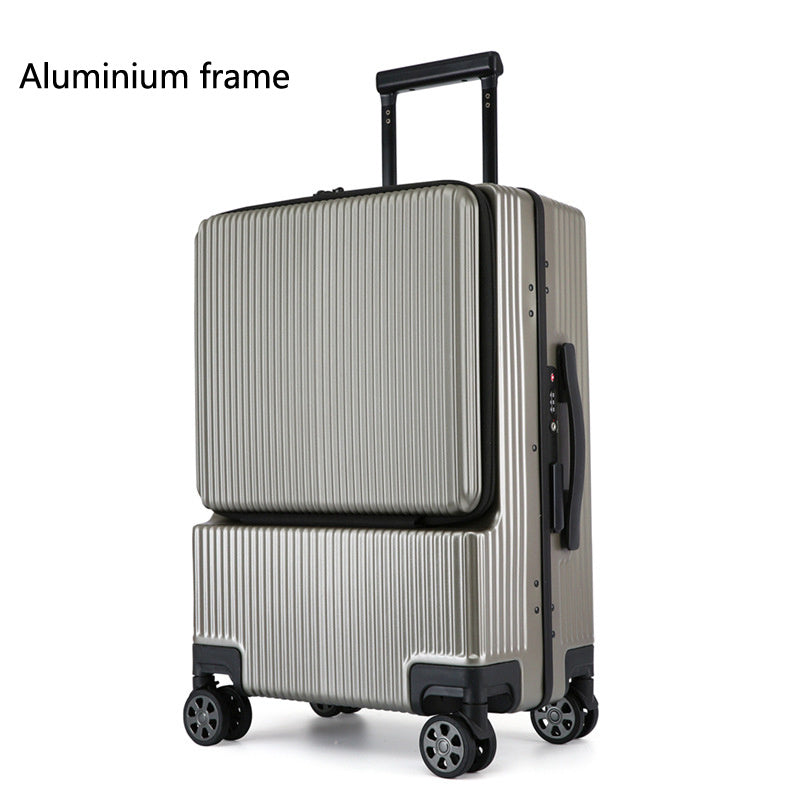 business front opening luggage trolley case rechargeable