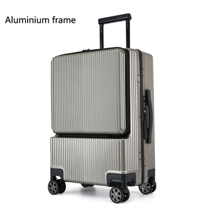 business front opening luggage trolley case rechargeable