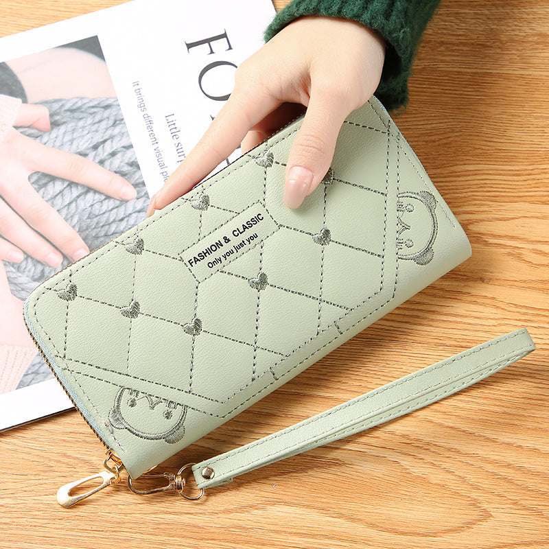 womens wallet long fashion single zipper