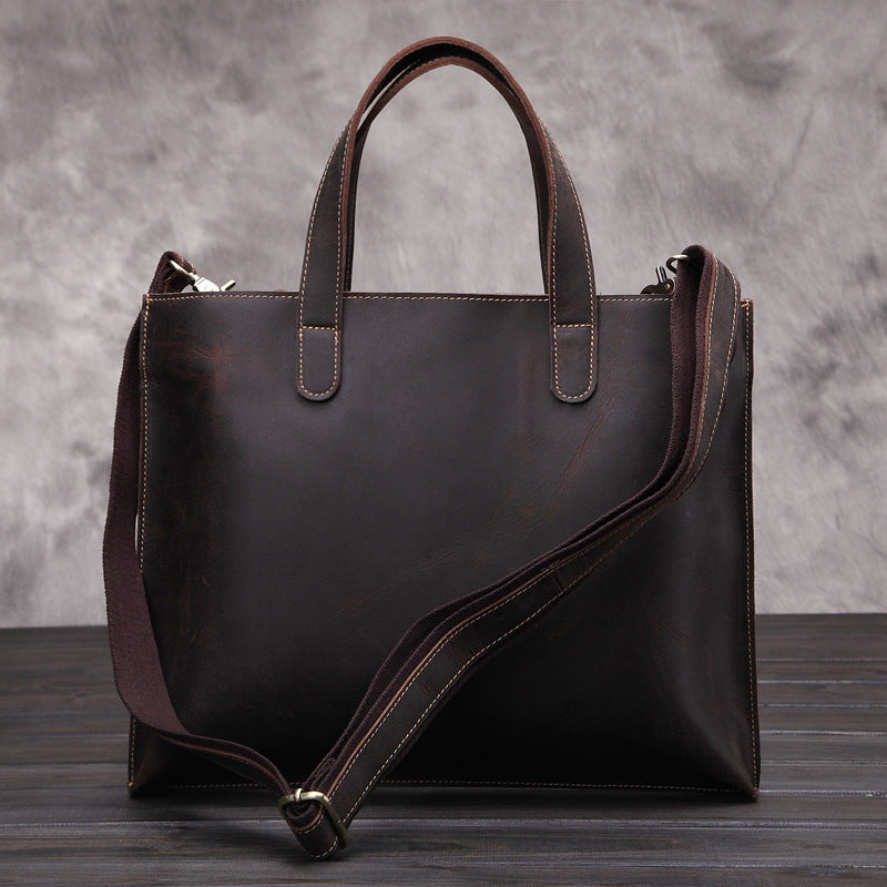 crazy horse leather business leather briefcase cowhide messenger bag