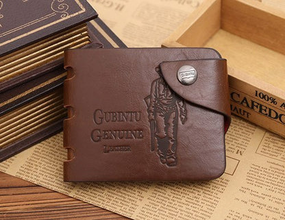 tri fold european and american hipster mens antique retro multi card wallet