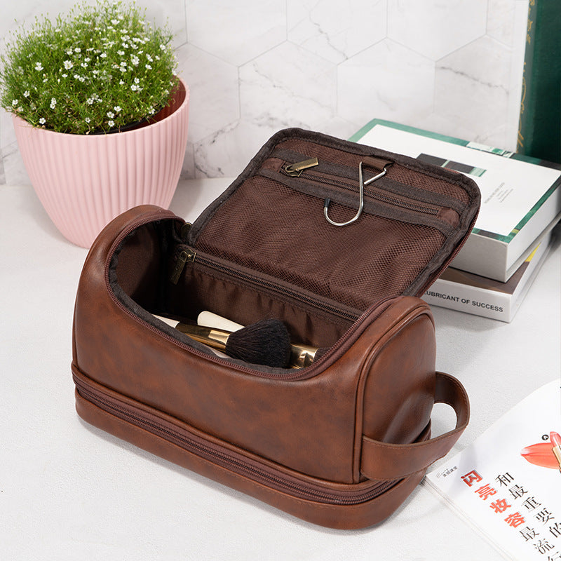 convenient mens neutral toiletry portable cosmetic bag with hook