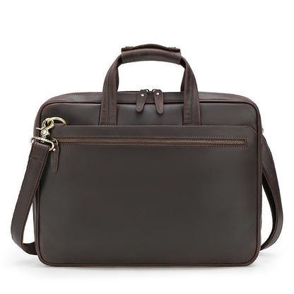 new retro crazy horse leather briefcase mens ultra thin business handbag