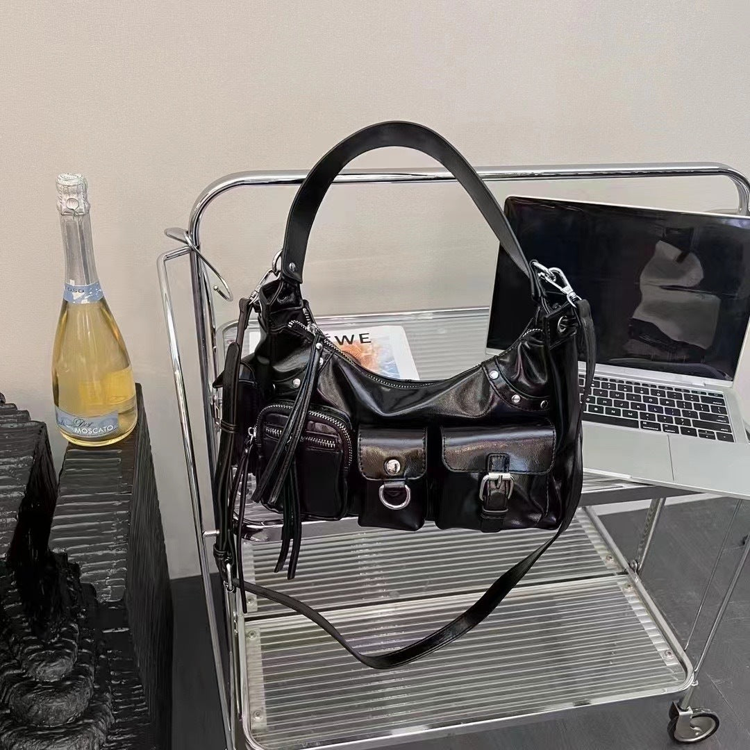 womens motorcycle multi pocket shoulder bag