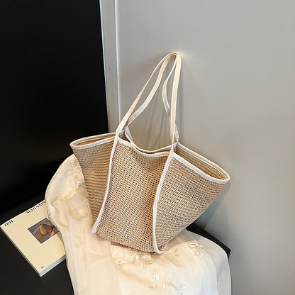 handbag all match one shoulder straw woven