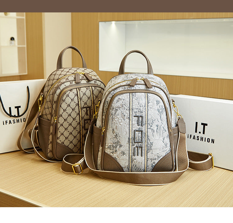 backpack trendy printed schoolbag special interest light luxury fashion all match travel backpack for women