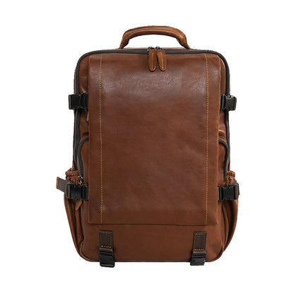 mens fashion handmade leather business backpack