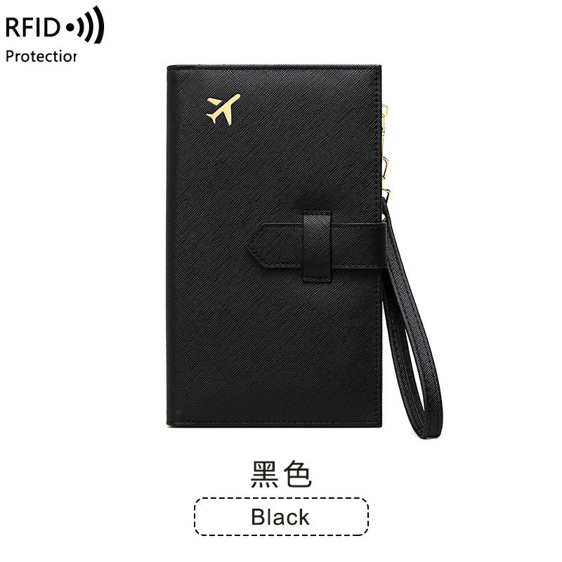 rfid anti magnetic passport holder multifunctional long ladies wallet