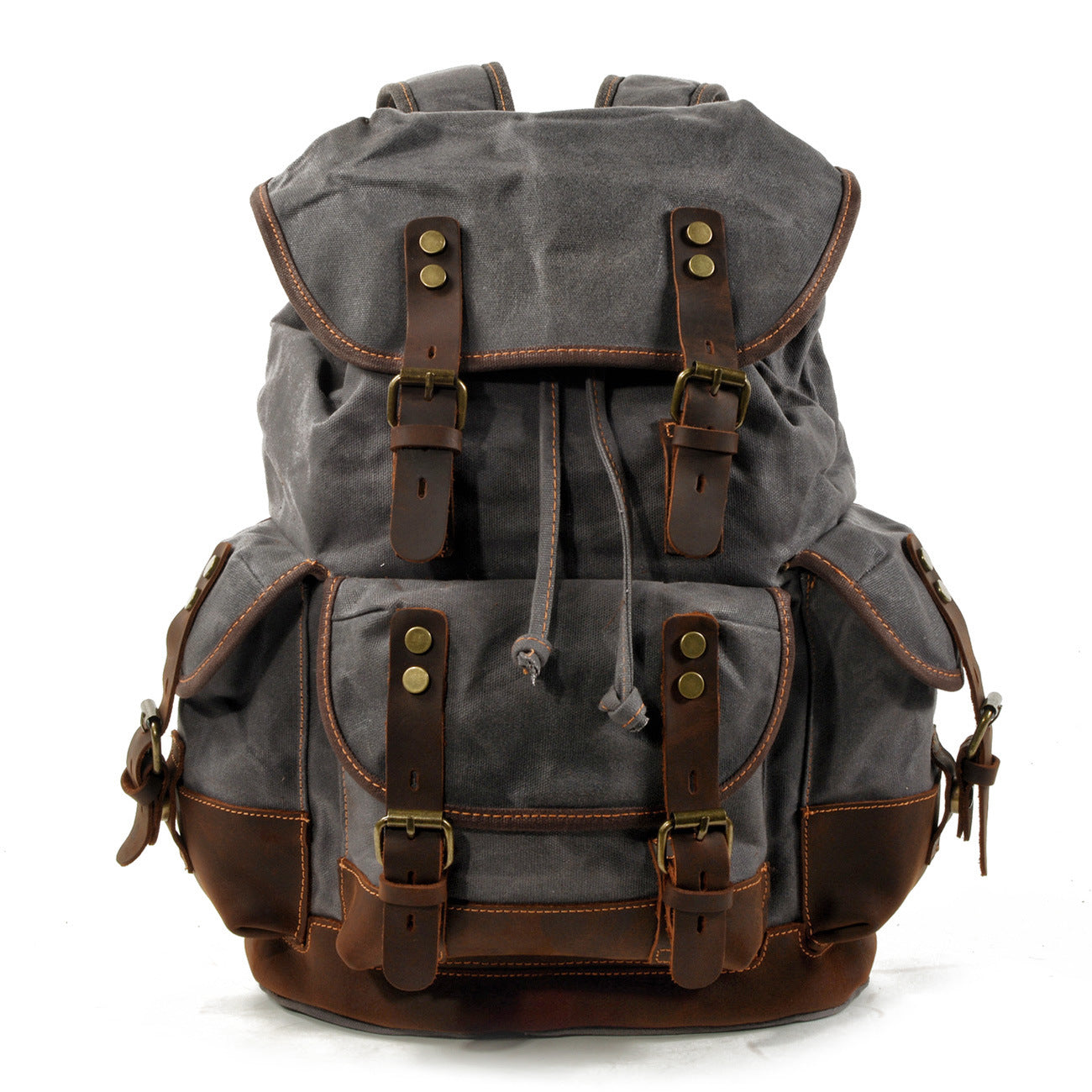 canvas stitching leather mountaineering bag