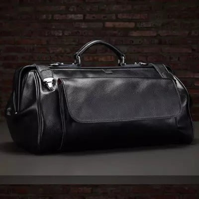 genuine leather business luggage and travel bag