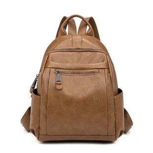 womens minimalist leather versatile casual backpack