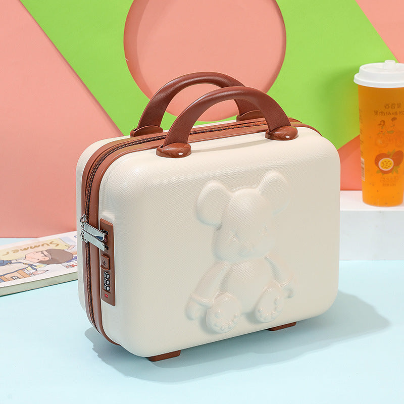 14 inch cartoon cute bear password suitcase