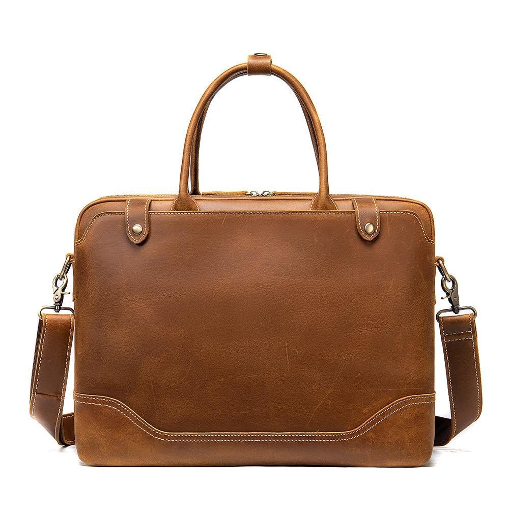 crazy horse leather mens briefcase new handbag