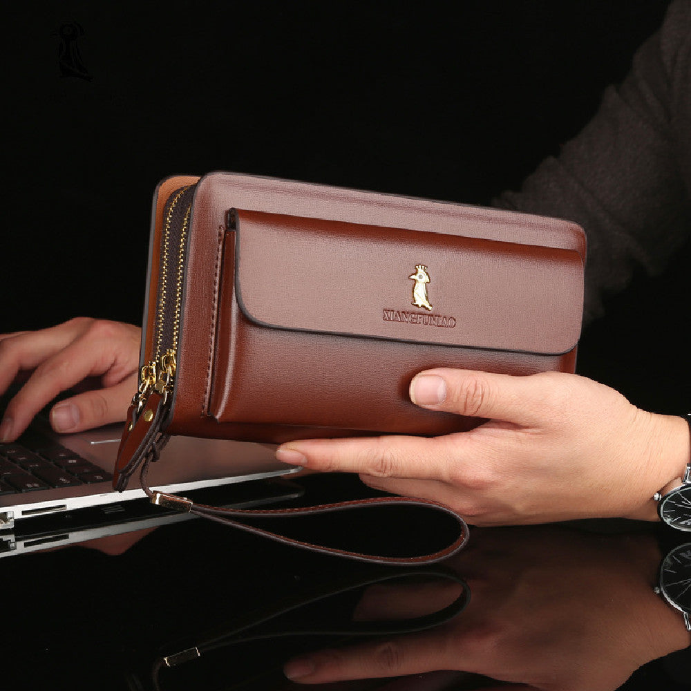 mens fashion business zipper wallet