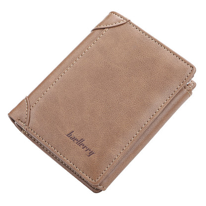 wallet mens short korean version of the vertical multi card position three fold small wallet thin buckle coin purse