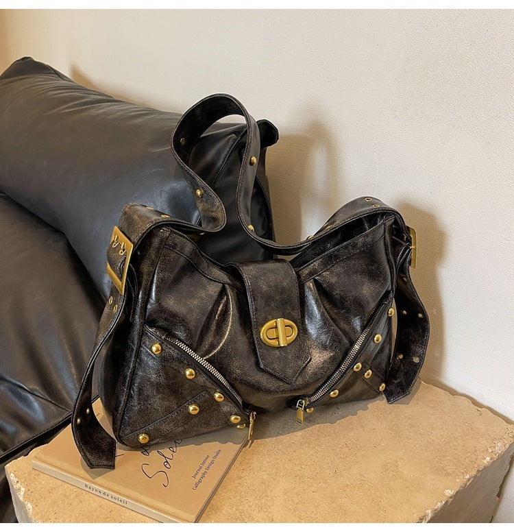 high sense heavy industry rivets y2g hot girl underarm bag
