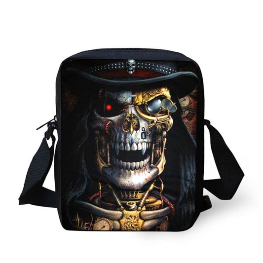 european and american skull childrens messenger bag