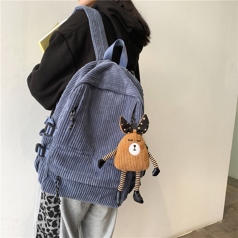 corduroy schoolbag middle school student junior high school student