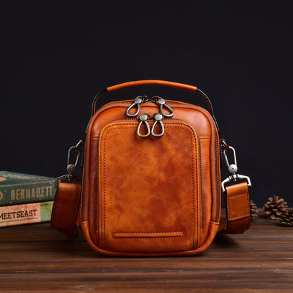 cowhide retro casual mens messenger bag